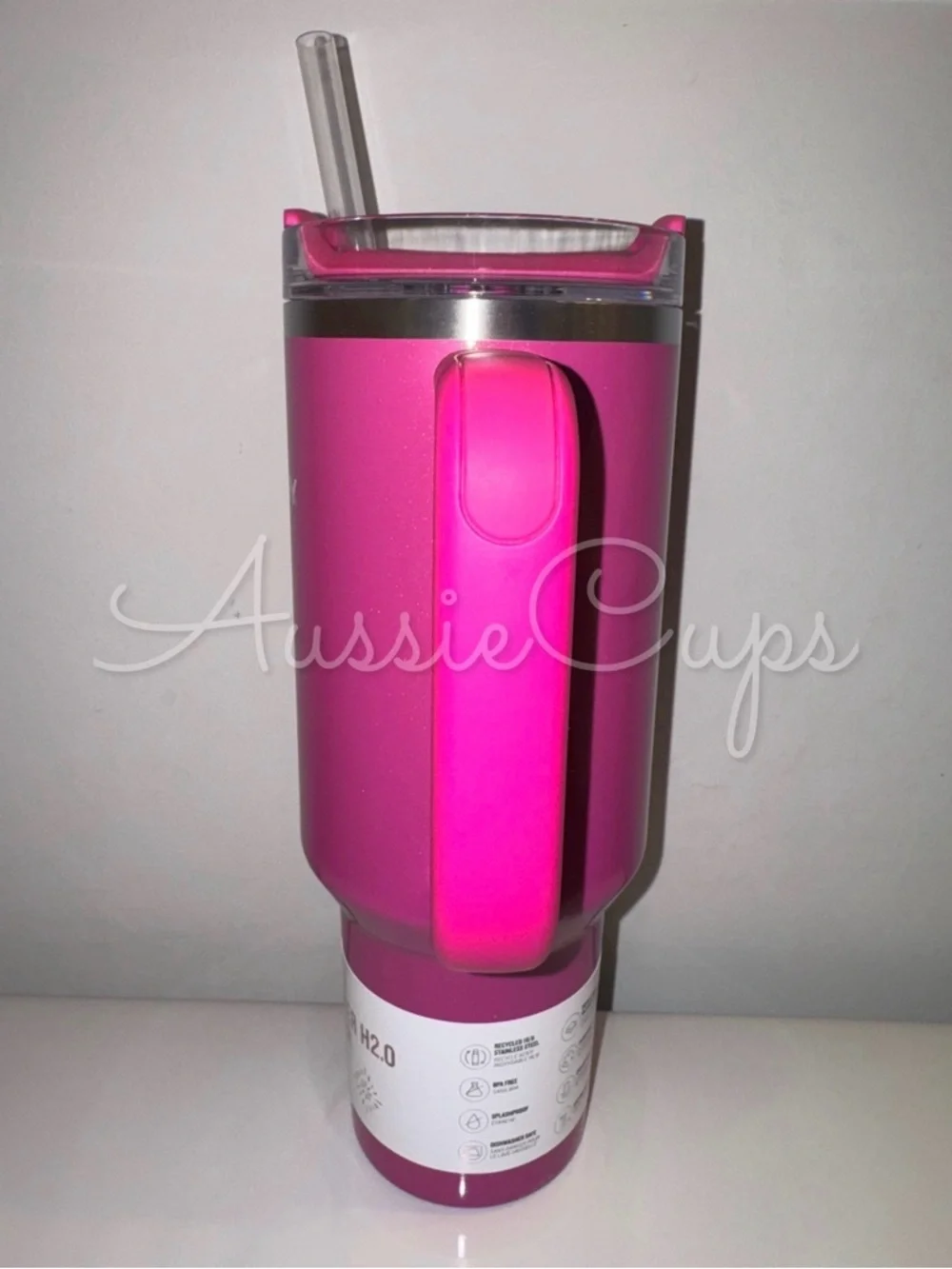 Stanley Punch Shimmer, Pink Insulated Tumbler with Handle & Straw Quencher 40 oz - Picture 3 of 10